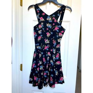 Halter fit and flare floral dress